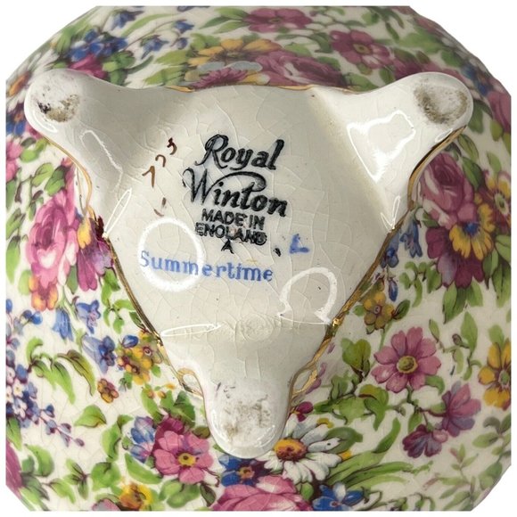 Royal Winton Summertime Chintz Open Sugar Bowl Ventnor Shape 3 Leg Pre 1960 VTG - Picture 4 of 8